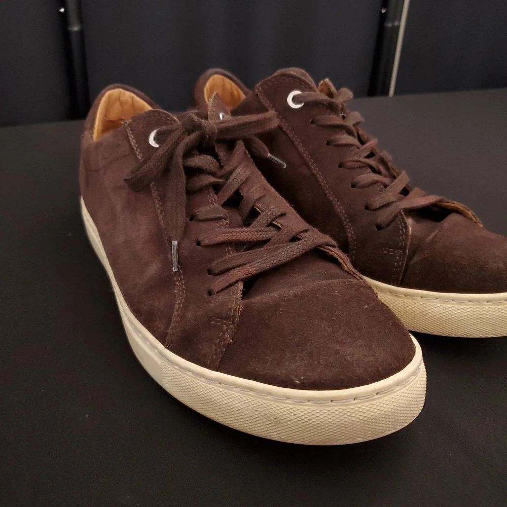 Suitsupply Shoes Men's Low Top Leather Sneakers Brown Luxury Brand Casual SIze 8